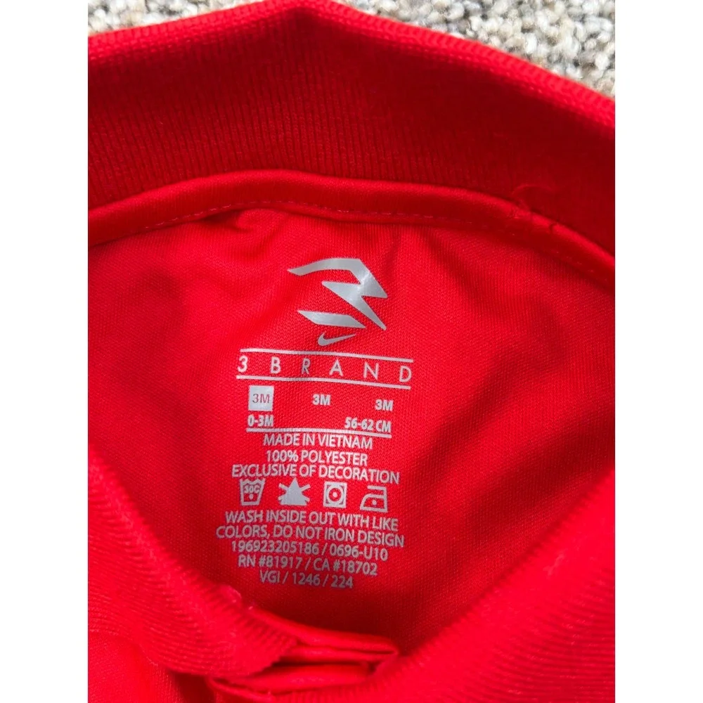 Nike Infant Boys Red Polo Bodysuit Black Shorts Set 3M NEW #0586